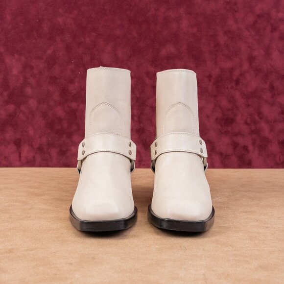 LABUCQ Women Waymore Ivory Leather Moto Biker Harness Boots sz 5US EUR35 - Picture 4 of 8